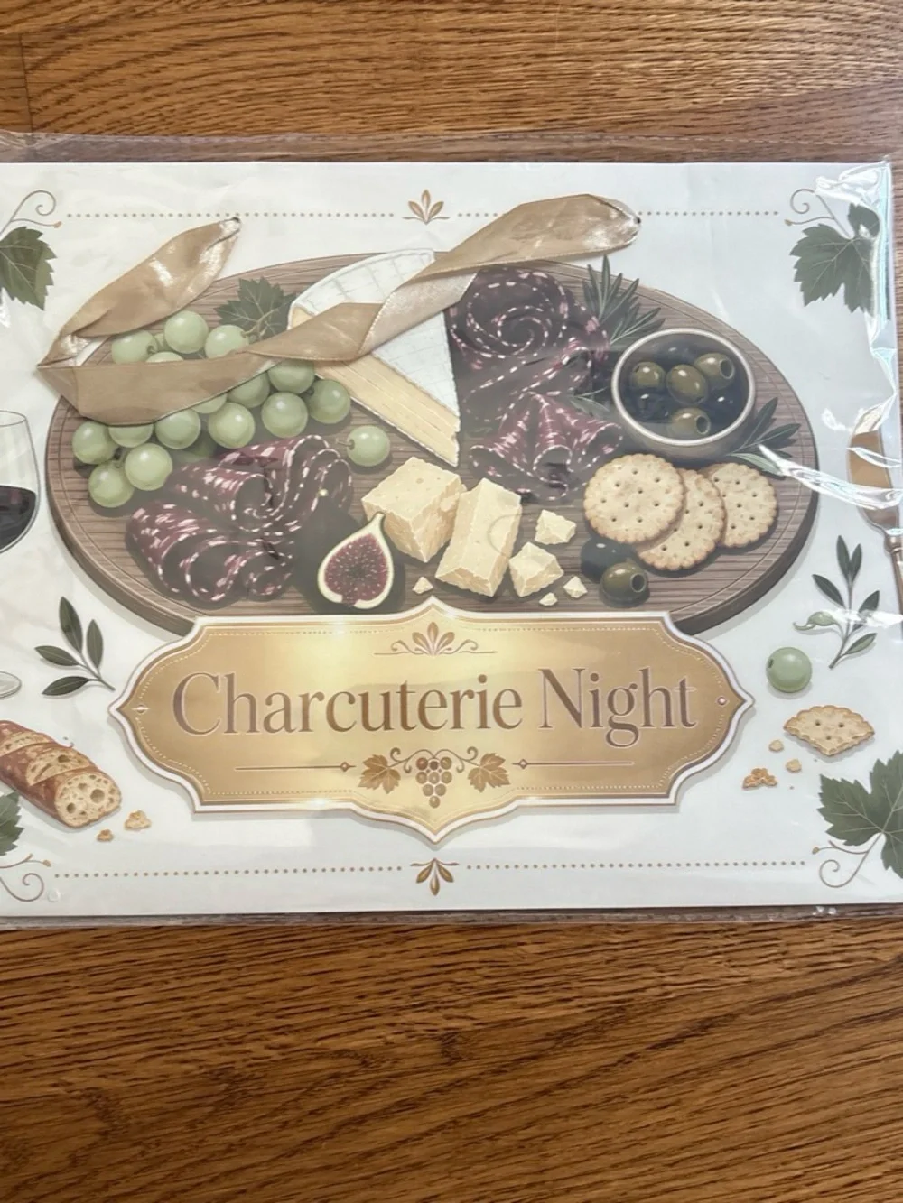Brand new and sealed Charcuterie Night theme gift bag includes tissue paper